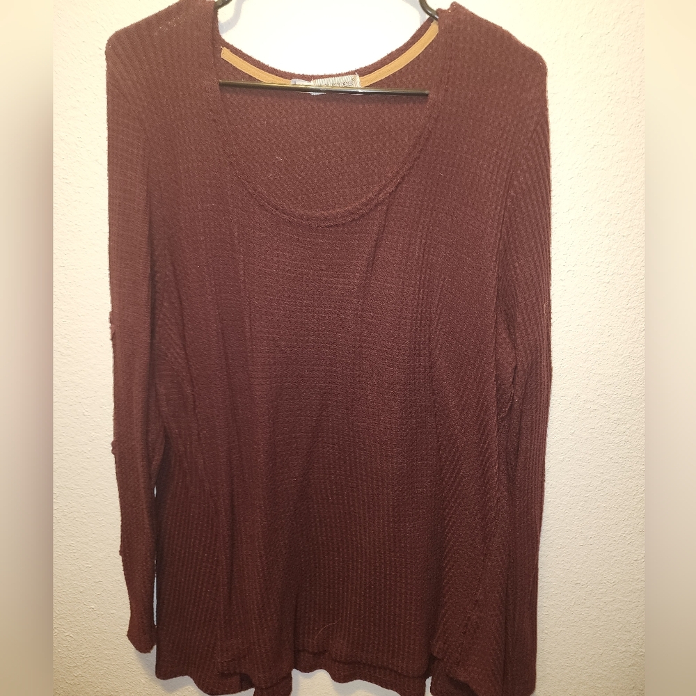 Maurices maroon long sleeve shirt, size 2